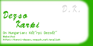 dezso karpi business card